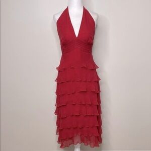 Dave & Johnny vintage Red Ruffled Halter dress